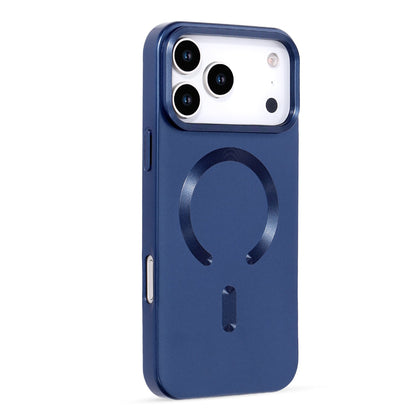 Apple iPhone 17 Pro Hoesje - Donker Blauw - Matte Siliconen MagSafe Back Cover