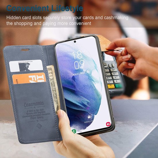 Samsung Galaxy A22 5G Hoesje - Shadow Gray - Dunne Bookcase met Telefoonkoord