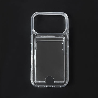 Apple iPhone 18 Pro Case - Clear with Card Holder - Silicone Back Cover with Card Holder