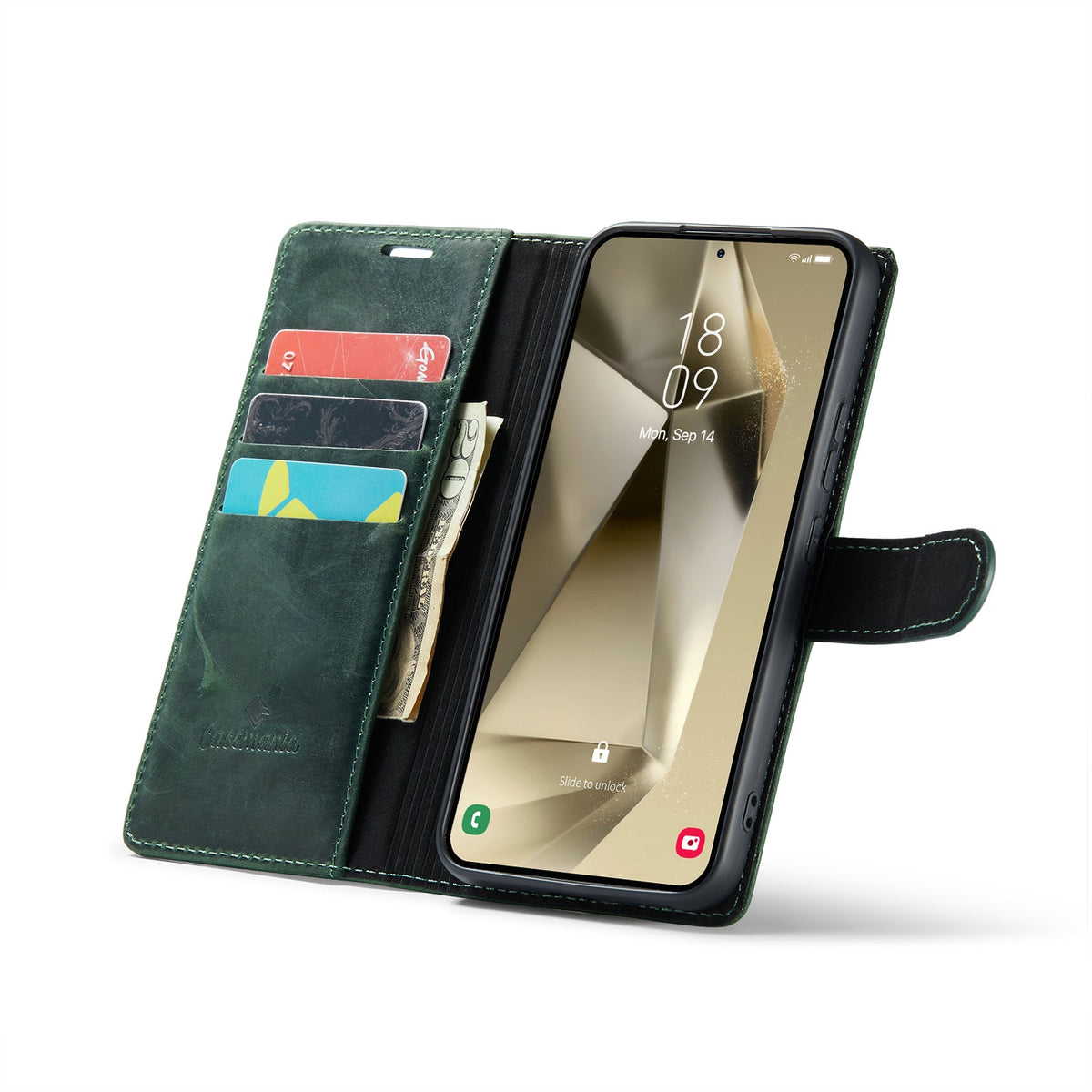 Samsung Galaxy S25 Plus Hoesje - Emerald Green - Echt Leren Bookcase