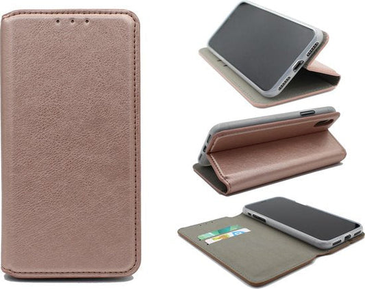Samsung Galaxy A6 (2018) Hoesje - Rosegoud - Luxe Kunstlederen Portemonnee Bookcase