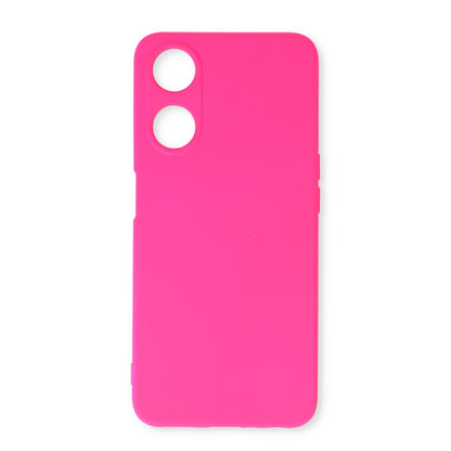 Oppo A58 Hoesje - Roze - Siliconen Back Cover met Telefoonkoord