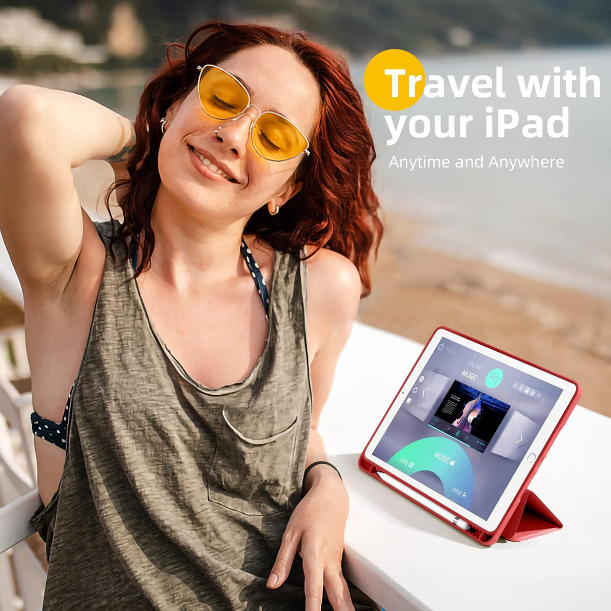 Apple iPad 8 10.2 (2020) Tablethoes - Rood - Smart Cover