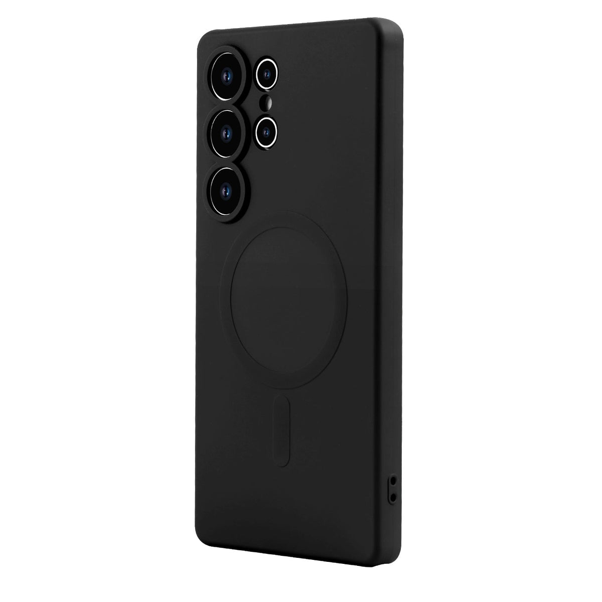 Samsung Galaxy S25 Ultra Hülle - Schwarz - Liquid Silikon MagSafe Backcover mit Magnetring