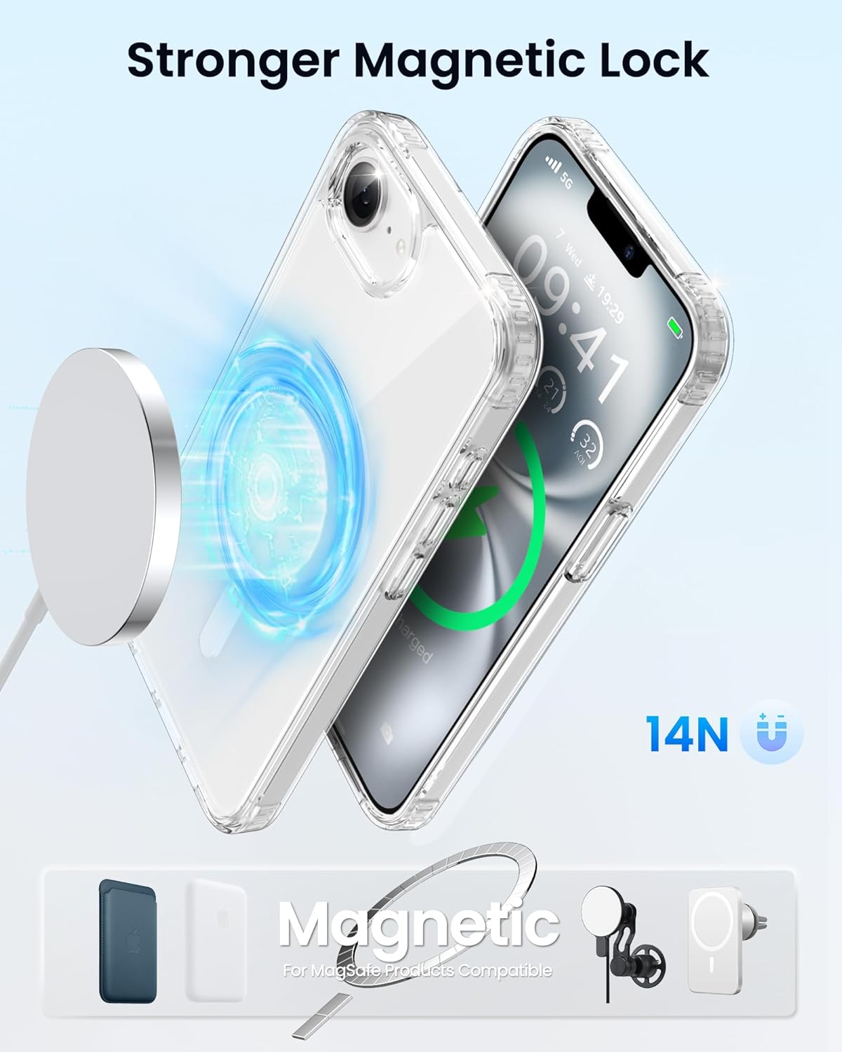 iPhone 17e Hoesje - Transparant - Anti-Shock MagSafe Back Cover