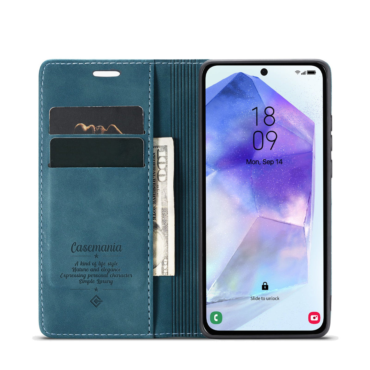 Samsung Galaxy A37 Hoesje - Emerald Green - Dunne Bookcase