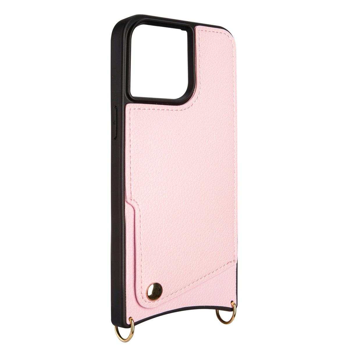 Apple iPhone 15 Pro Max Hoesje - Roze - Back Cover met Pols Bandje en Telefoonkoord