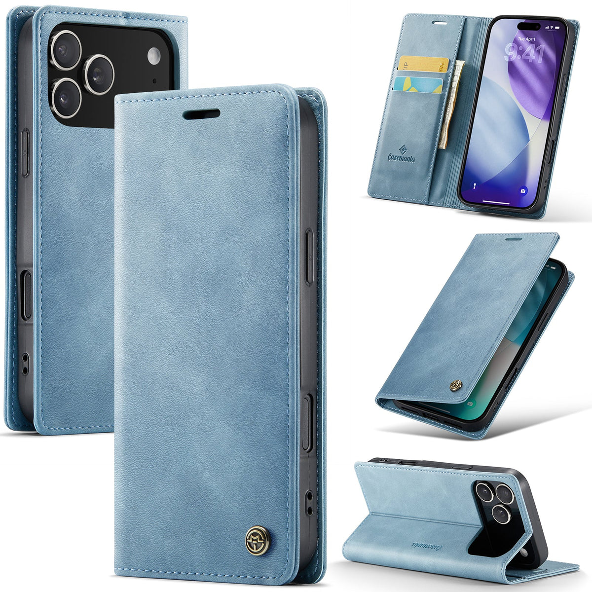 Apple iPhone 18 Pro Max Hoesje - Aqua Blue - Luxe Dunne Bookcase
