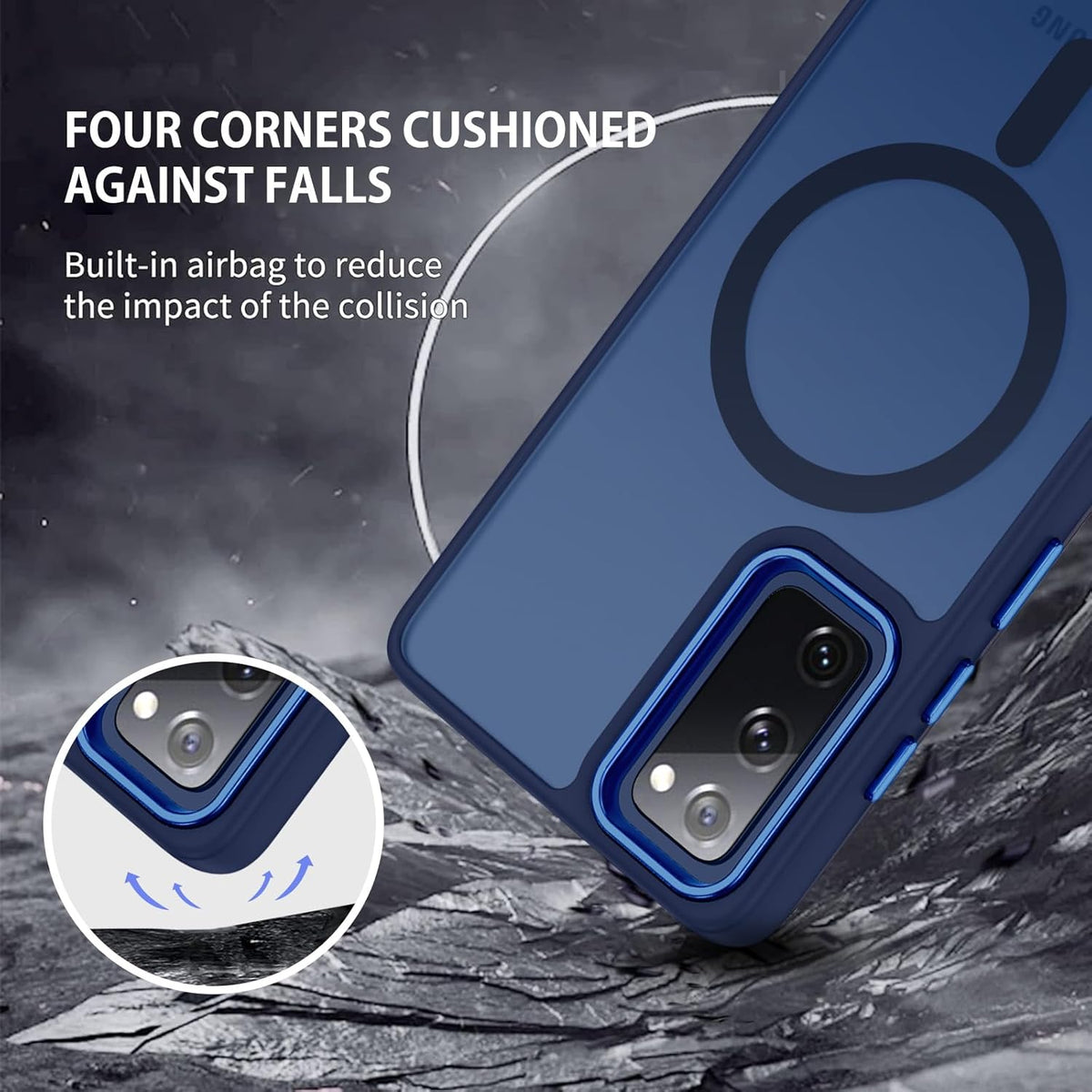 Samsung Galaxy S20 FE Hoesje - Blauw - Matte Armor MagSafe Back Cover