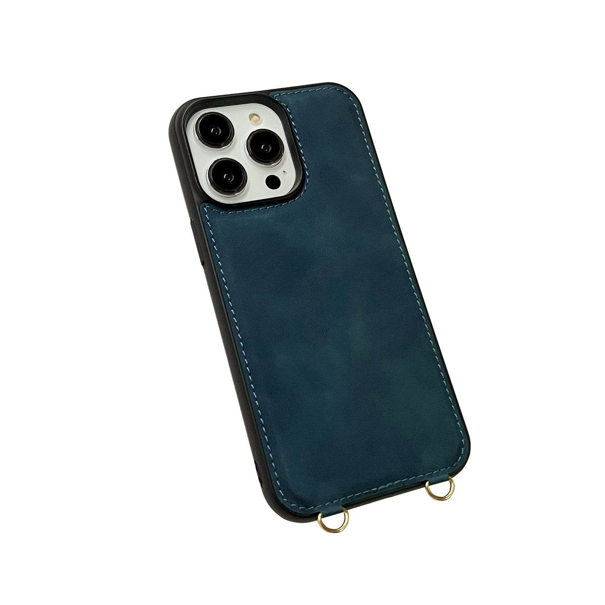 Apple iPhone 16 Pro Hoesje - Navy Blue - Luxe Bookcase met Telefoonkoord