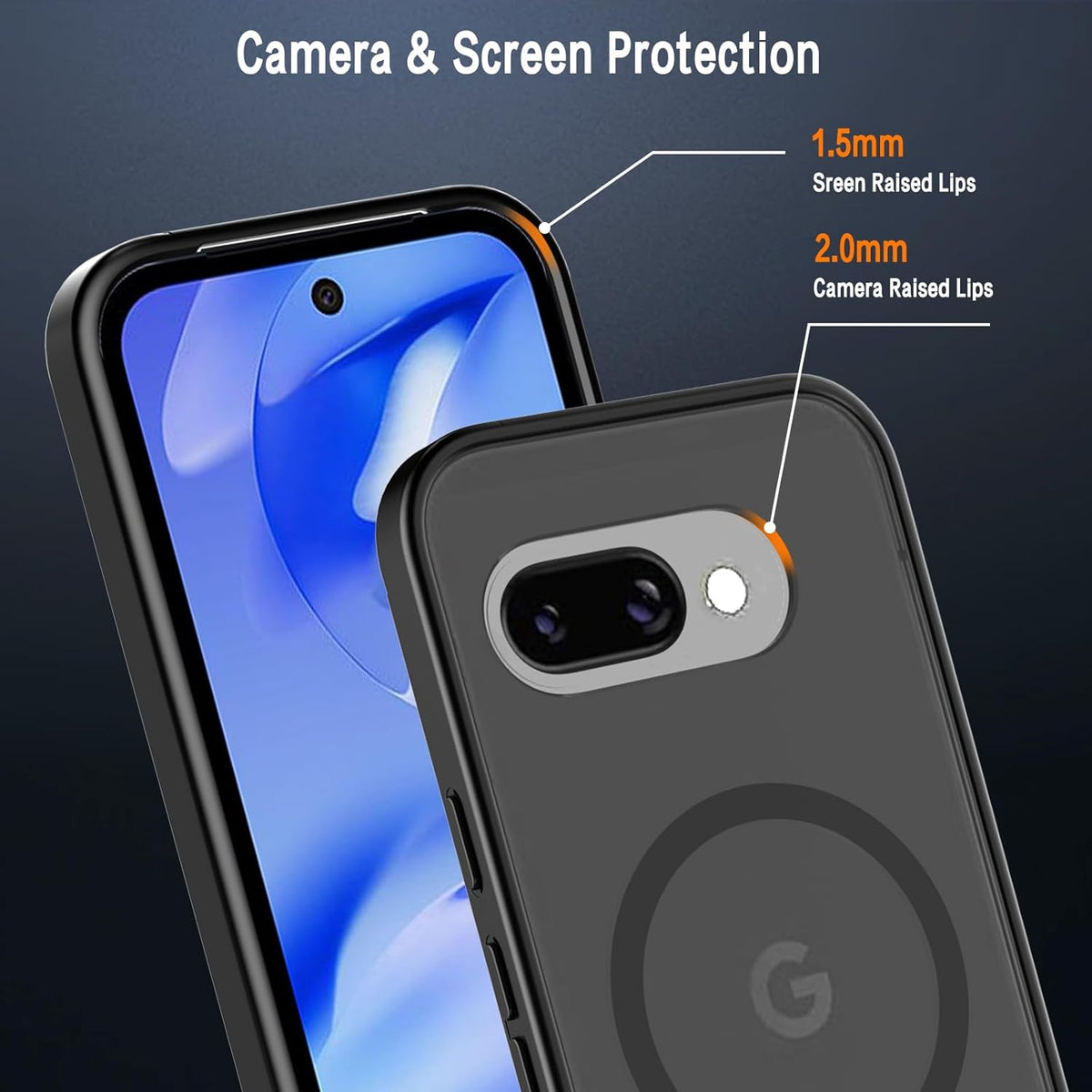 Google Pixel 9a Hoesje - Zwart - Matte Armor MagSafe Back Cover