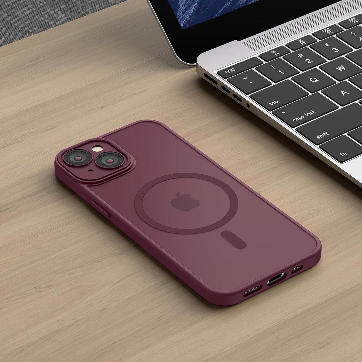 Coque Apple iPhone 13 - Rouge Bordeaux - Matte Armor MagSafe Back Cover