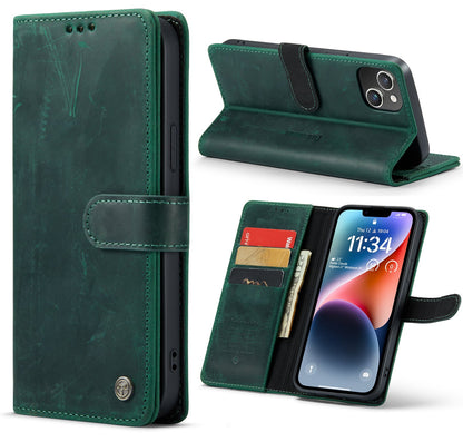 Apple iPhone 11 Case - Green - Genuine Leather Wallet Case