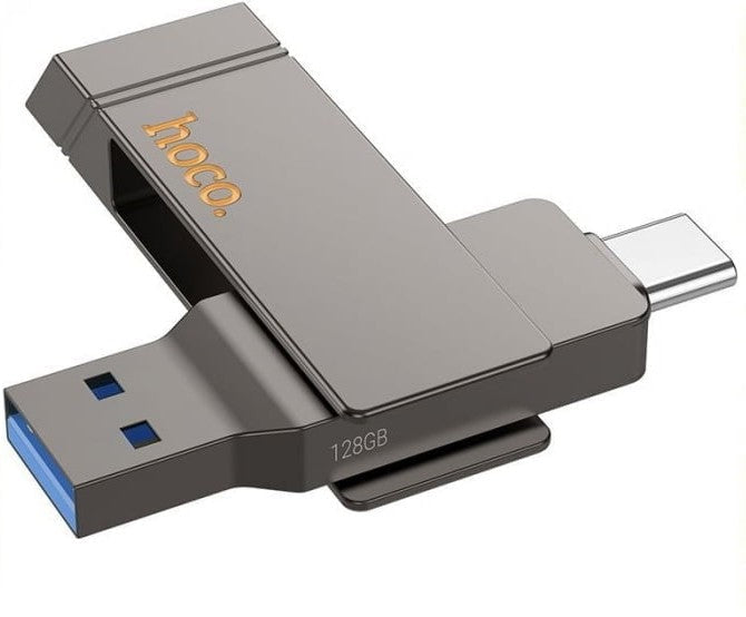 Hoco Super-Fast 2-in-1 USB Stick 128GB - USB-C & High-Speed USB 3.0 Flash Drive