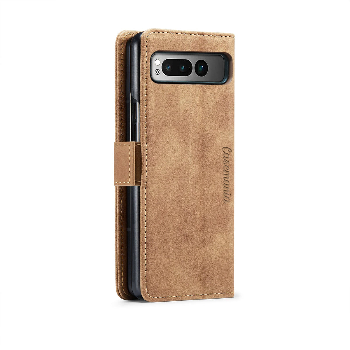 Google Pixel Fold Hülle - Sienna Brown - Klapphülle mit Kartenfach