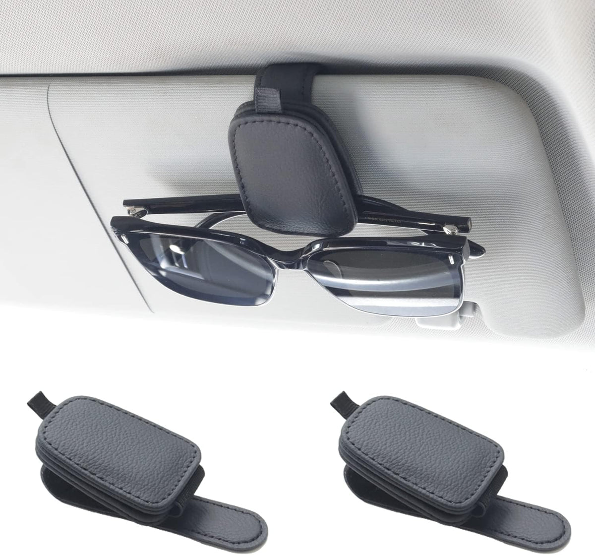 Casemania Zonnebrilhouder voor auto 2 Stuks - Zwart