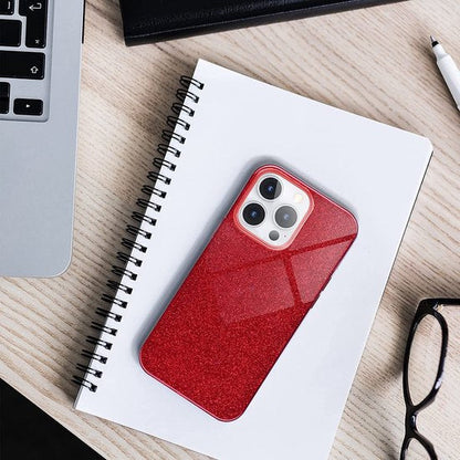 Apple iPhone 13 Pro Max Hoesje - Rood - Glitter MagSafe Back Cover