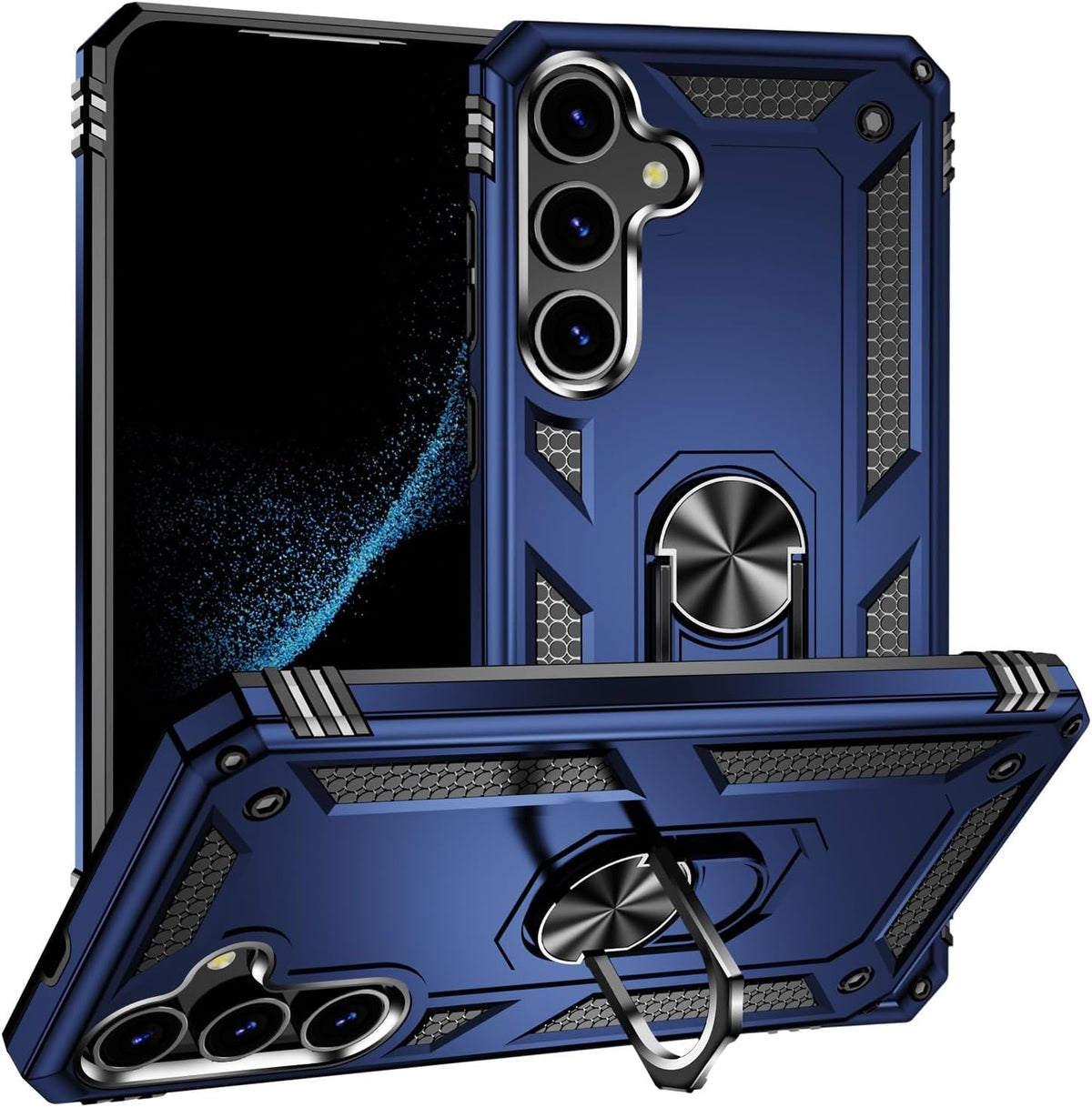 Samsung Galaxy S24 Plus Hoesje - Blauw - Armor Kickstand Back Cover