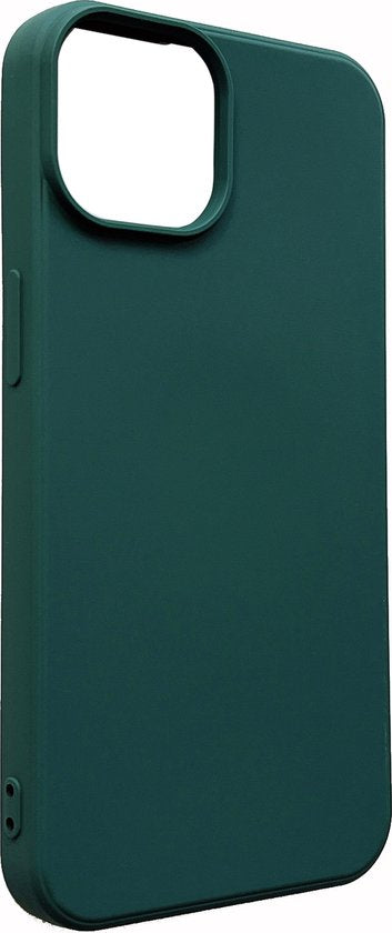 Apple iPhone 14 Plus Hoesje - Donker Groen - Microfiber Siliconen Back Cover