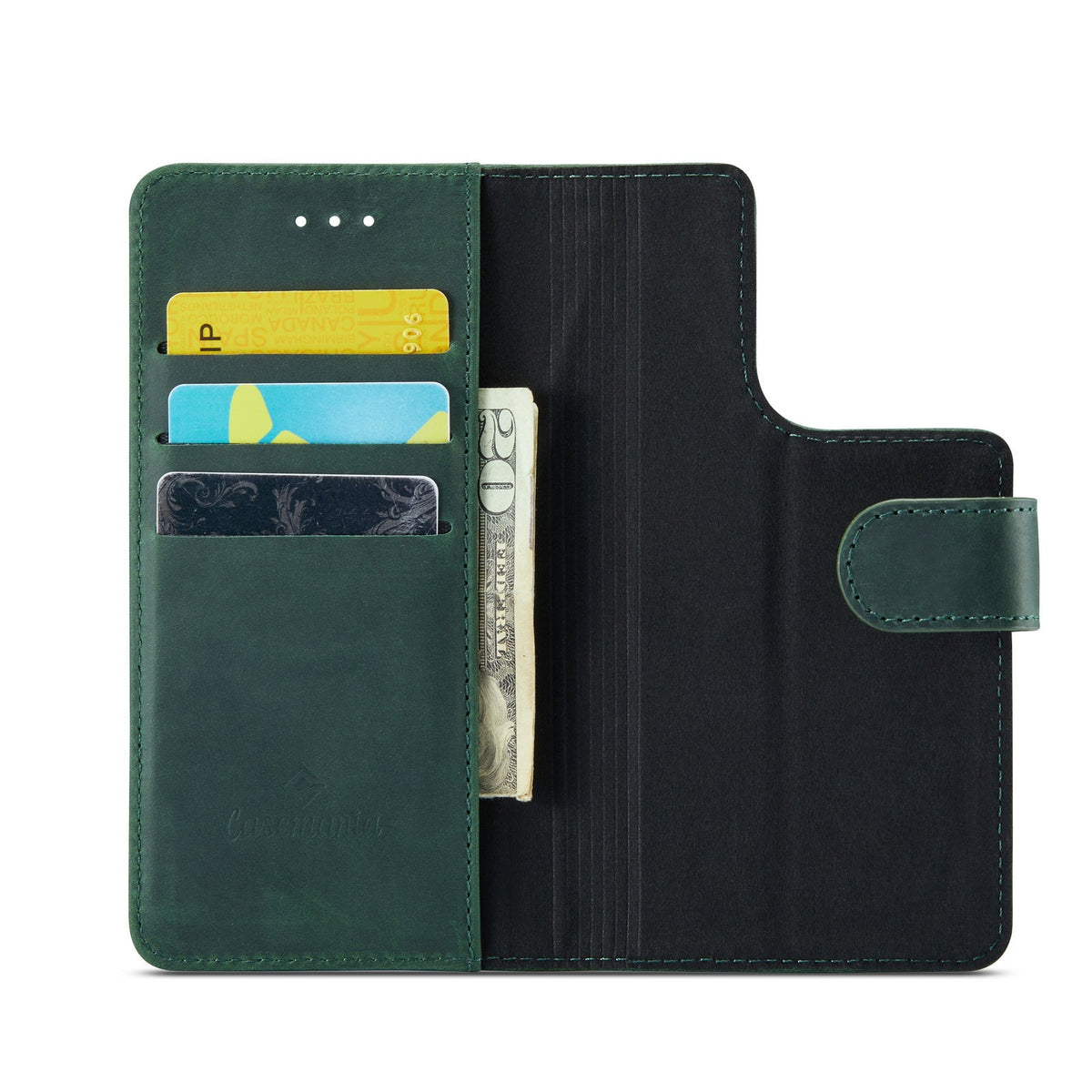 Apple iPhone 15 Plus Hülle - Emerald Green - Echtleder-2-in-1-MagSafe-Klapphülle mit Kartenfach