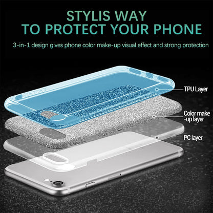 Samsung Galaxy S24 Plus Hoesje - Blauw - Glitter Back Cover