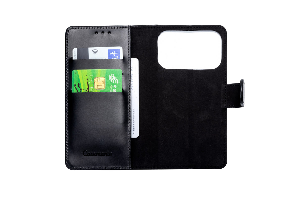 Apple iPhone 18 Pro Hoesje - Charcoal Gray - Echt Leren 2 in 1 MagSafe Bookcase