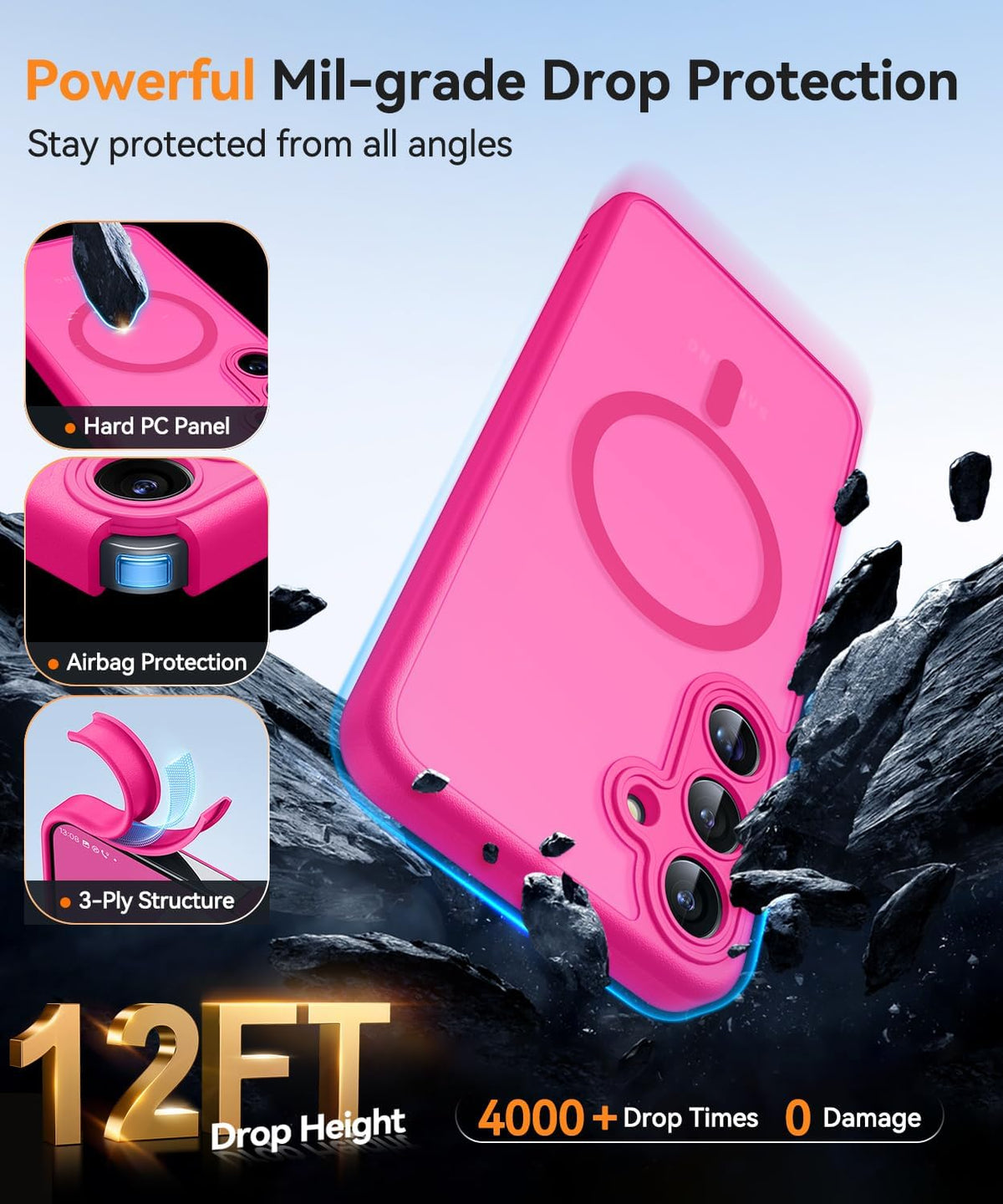 Samsung Galaxy S25 FE Hoesje - Roze - Matte Armor MagSafe Back Cover