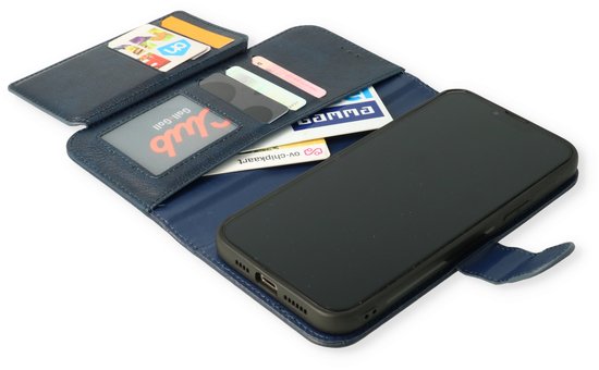 Apple iPhone 11 Hoesje - Blauw - 2 in 1 Bookcase met 10 Kaart Vakken