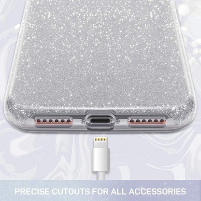Apple iPhone 12 Mini Hülle - Silber - Glitzer-Backcover