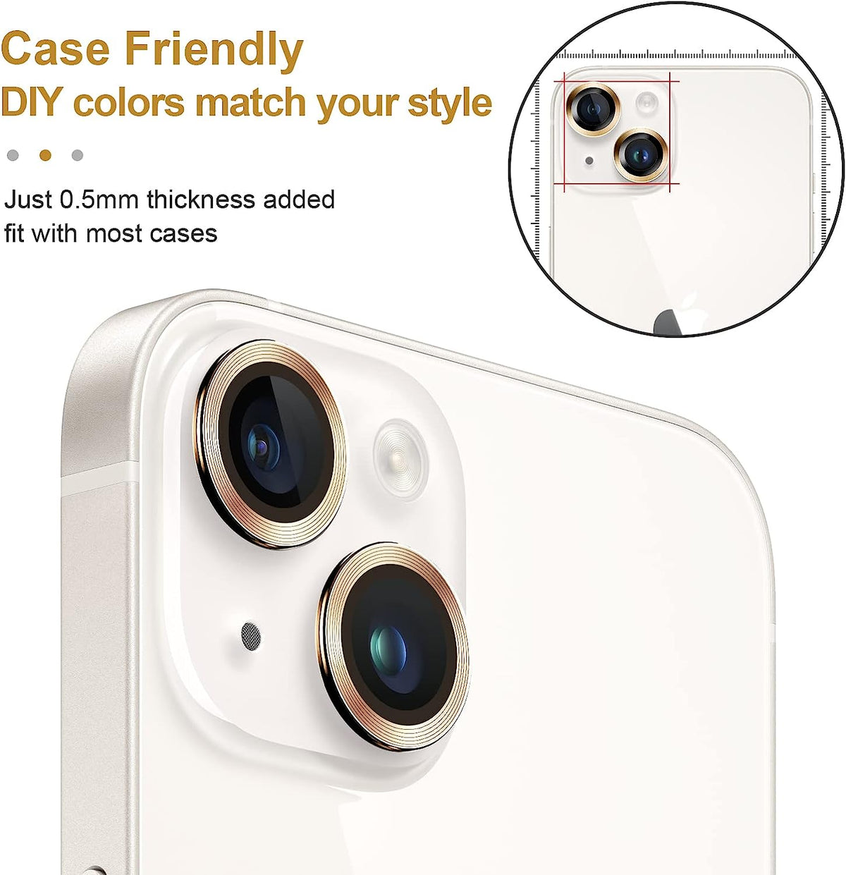 Apple iPhone 14 Plus Lens Protector - Goud - 1 Stuk