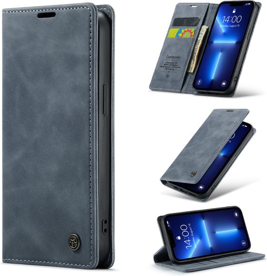 Apple iPhone 13 Mini Hoesje - Shadow Gray - Dunne Bookcase