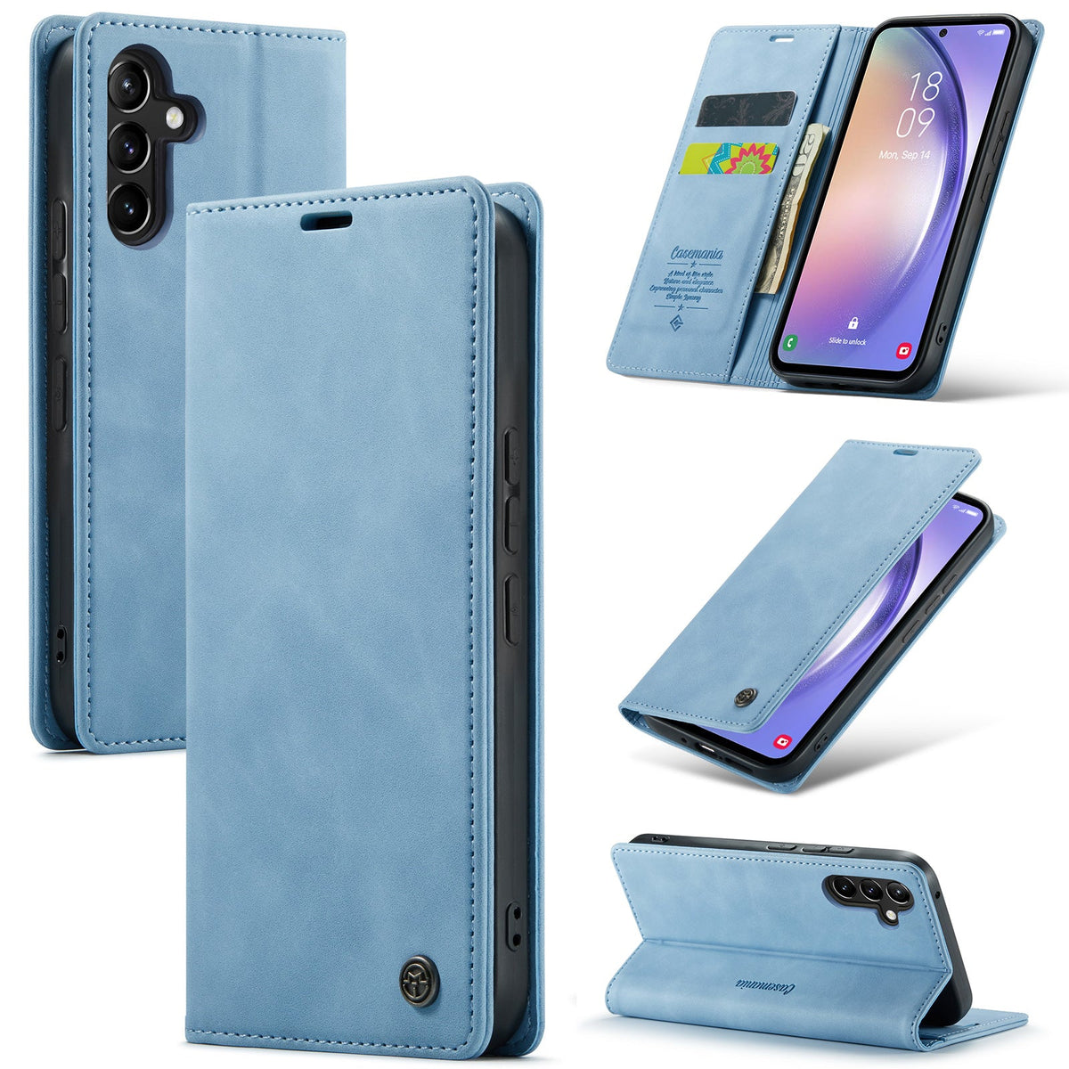 Samsung Galaxy A14 4G Hoesje - Sky Blue - Dunne Bookcase