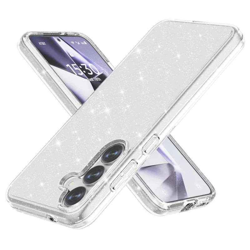 Samsung Galaxy S25 Hoesje - Zilver - Glitter Back Cover