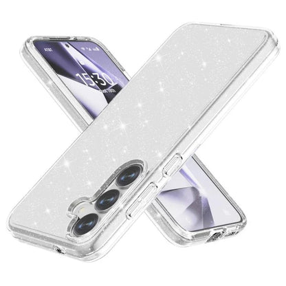 Samsung Galaxy S25 Hoesje - Zilver - Glitter Back Cover