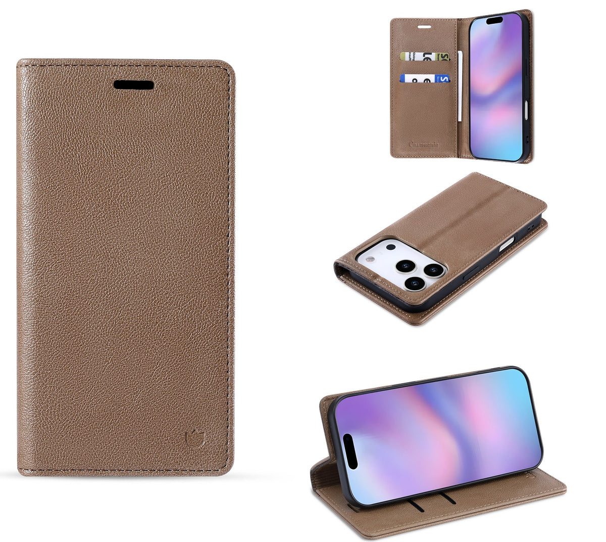 Apple iPhone 18 Pro Hoesje - Mocha Brown - Dunne Leather-look Back Cover