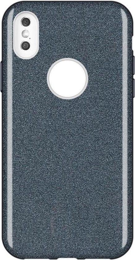 Apple iPhone XR Hoesje - Zwart - Glitter Back Cover