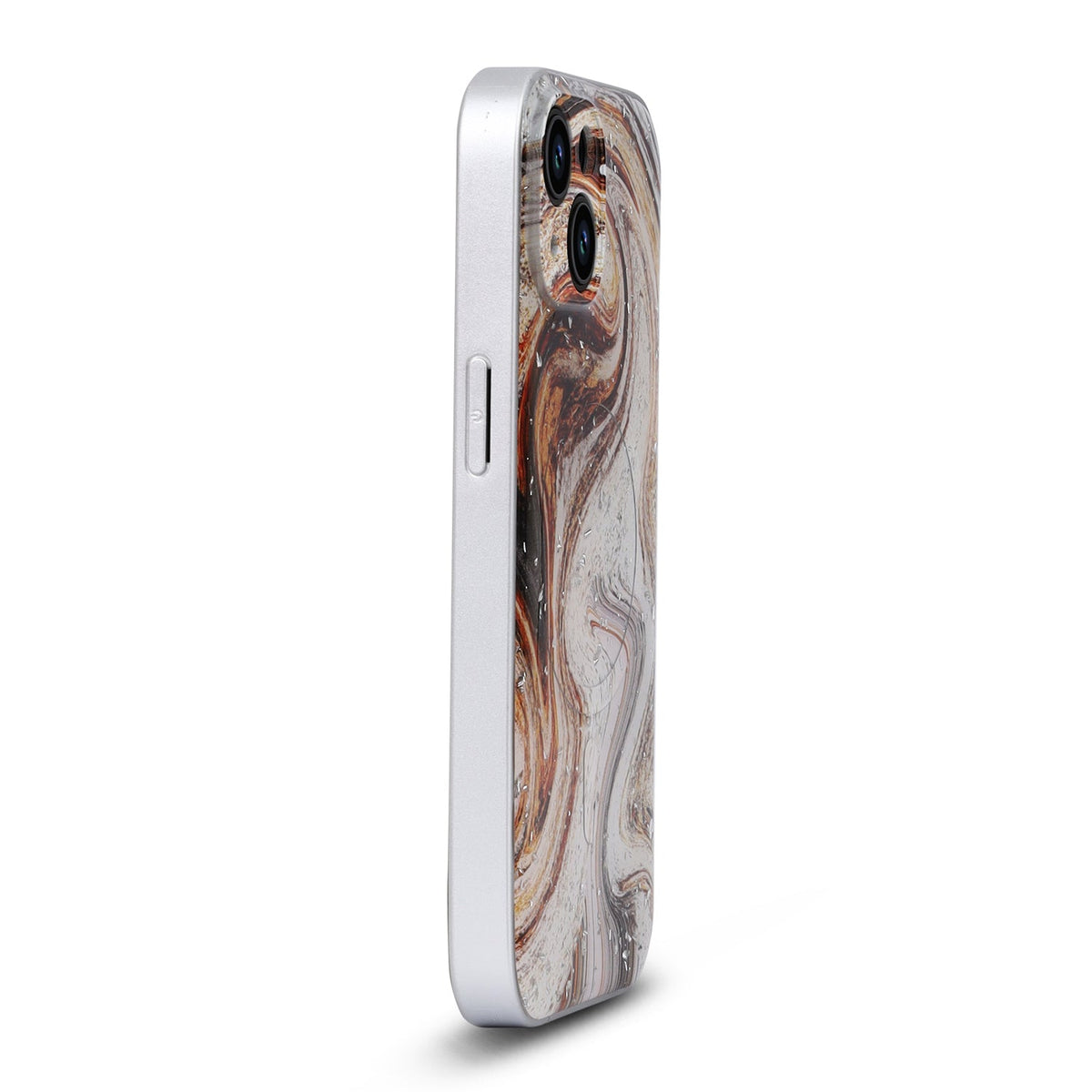 Apple iPhone 15 Hoesje - Wit - Marmer Glitter MagSafe Back Cover