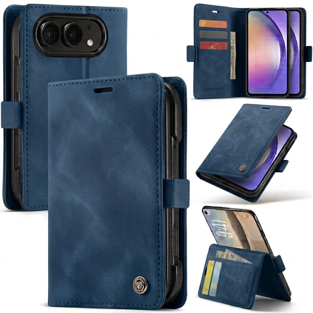 Apple iPhone Duo Hoesje - Navy Blue - Dunne Bookcase