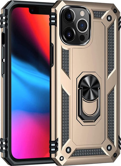 Apple iPhone 13 Pro Max Hoesje - Goud - Armor Kickstand Back Cover