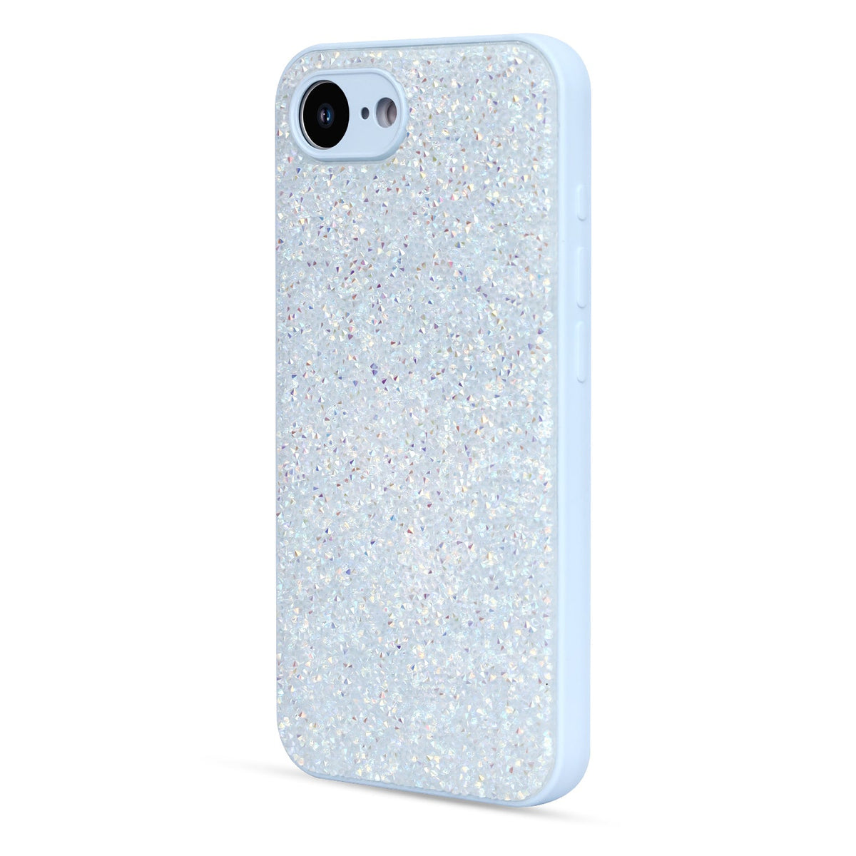 Apple iPhone 16e Hoesje - Blauw - Diamant Glitter Back Cover