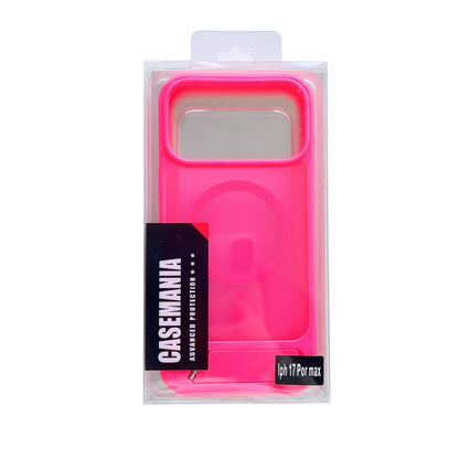 Apple iPhone 18 Pro Max Hoesje - Neon Roze - Matte Armor MagSafe Back Cover met Kickstand