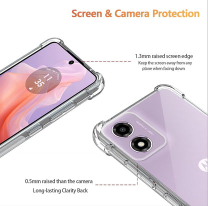 Motorola Moto E14 Case - Clear - Shockproof Back Cover