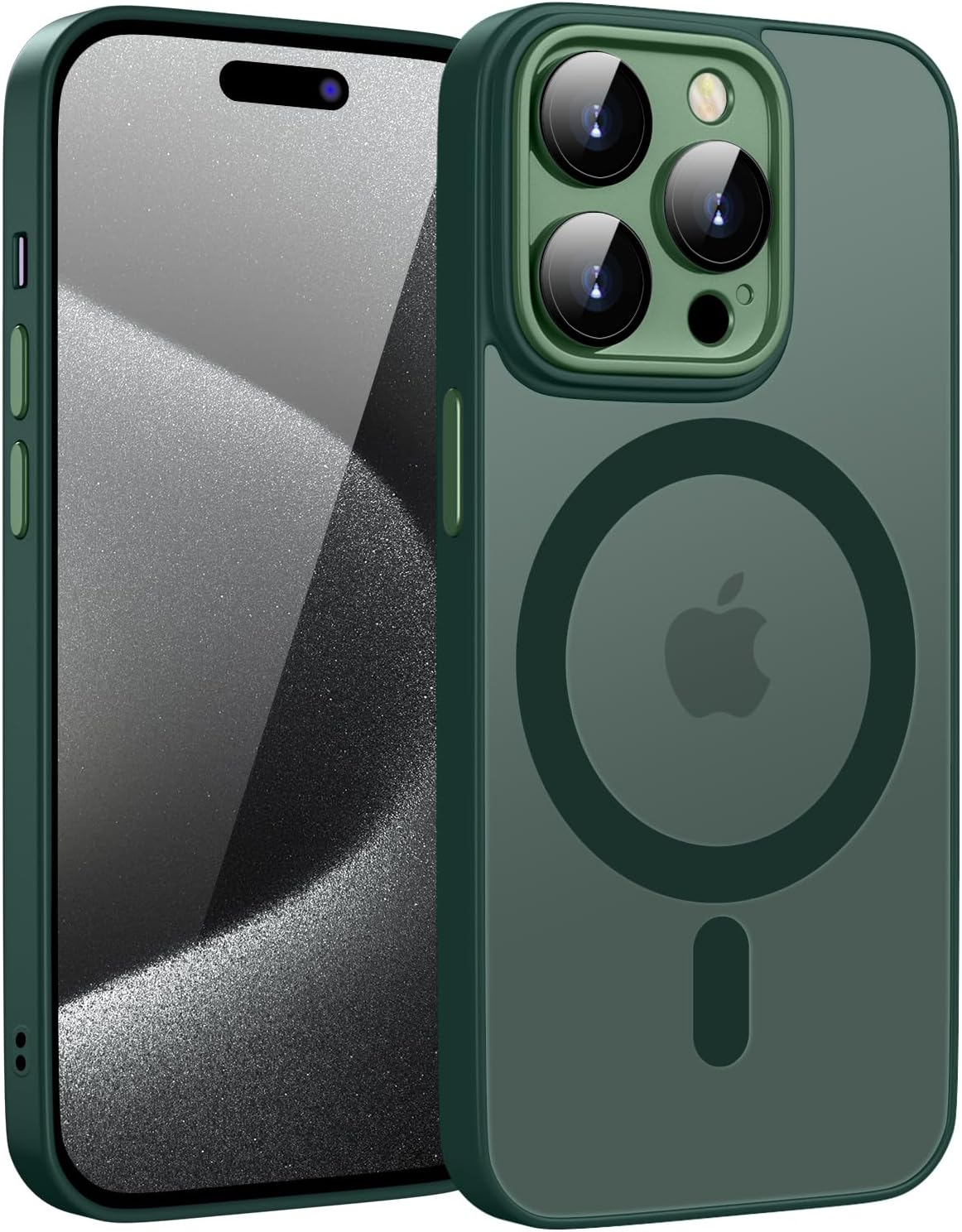 iPhone 12 Pro Hoesje - Groen - Matte Armor MagSafe Back Cover