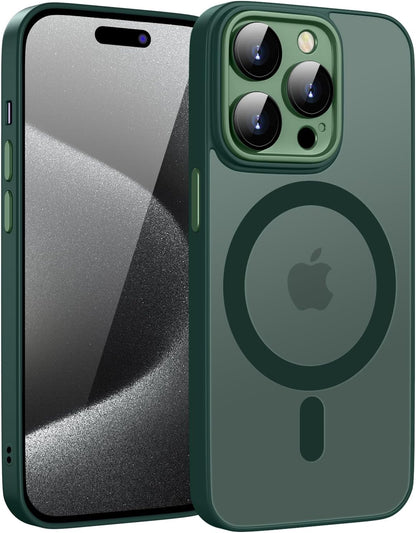 iPhone 12 Pro Hoesje - Groen - Matte Armor MagSafe Back Cover