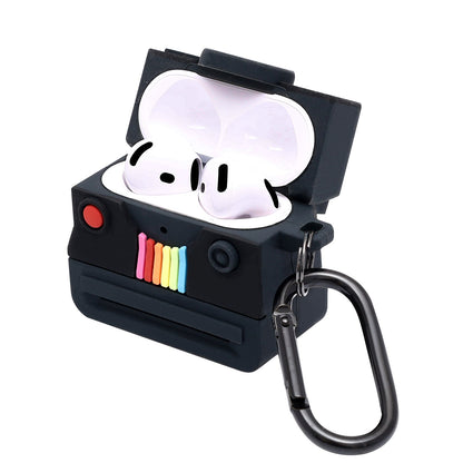 Apple AirPods 4 Hoesje - Retro Camera - Zwart