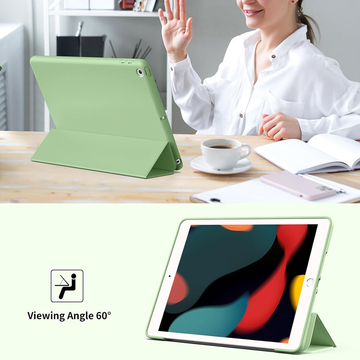 iPad 10.2-inch (9th/8th/7th Gen) Tablet Case - Pistachio Green - Smart Cover