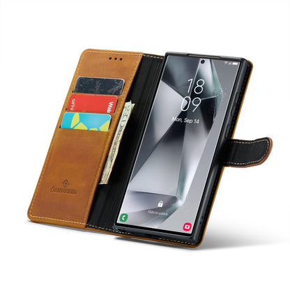Samsung Galaxy S24 Ultra Hoesje - Sienna Brown - Echt Leren Bookcase