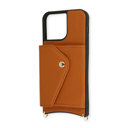 Apple iPhone 13 Hoesje - Bruin - Luxe Back Cover met Telefoonkoord en Rits