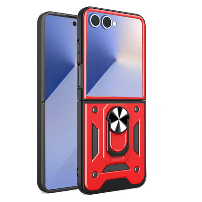 Samsung Galaxy Z Flip8 Hoesje - Rood - Armor Kickstand Back Cover