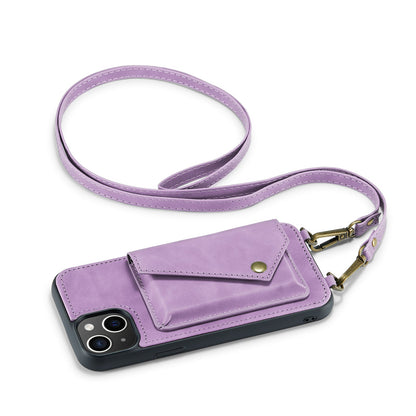 Apple iPhone 15 Case - Bright Lila - Luxury Back Cover with Phone Strap